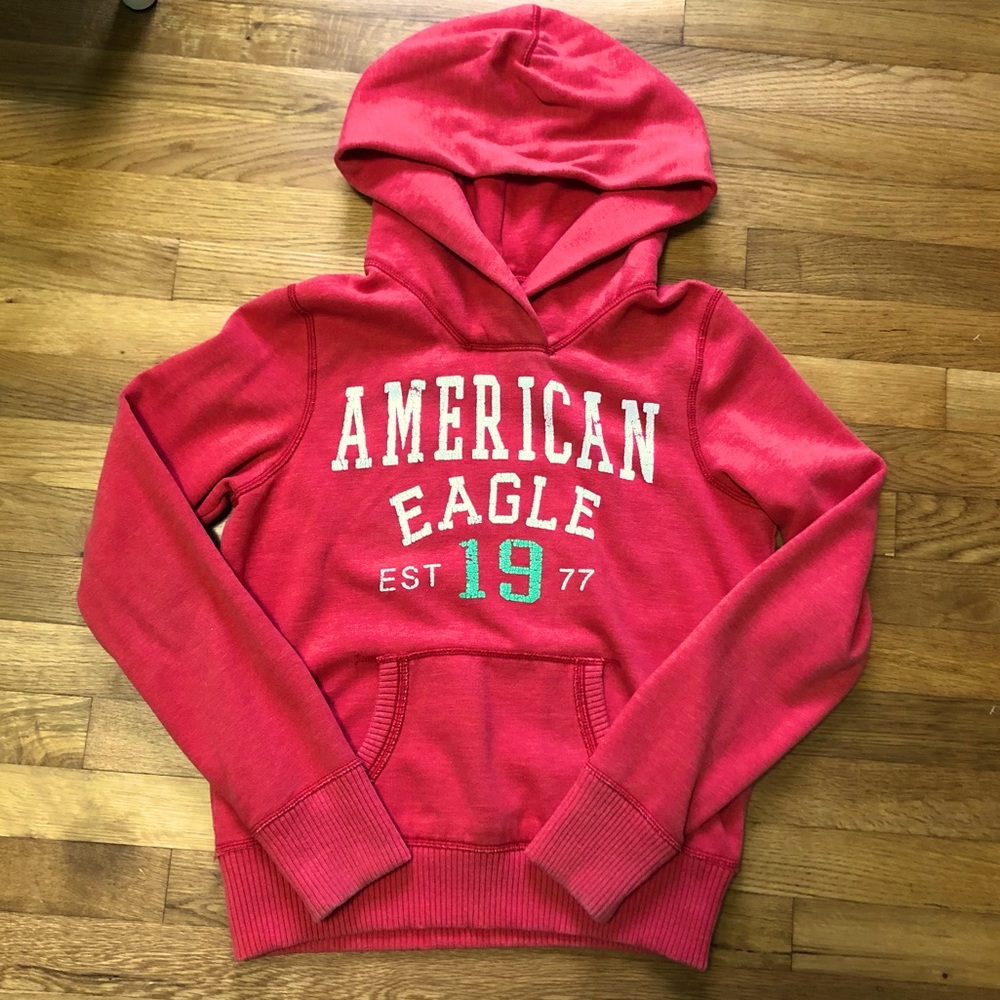 Pink American Eagle Logo Hoodie Size Medium